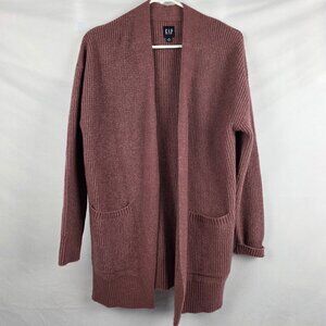 GAP Women’s Heavyweight Long Pocket Cardigan, Dusty Rose, XSP